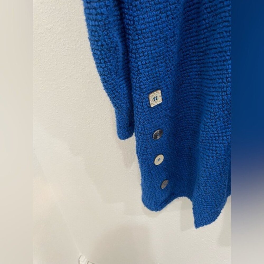 Ali Miles Cowl Neck Chunky Knit Sweater in Bright Blue - Picture 4 of 7